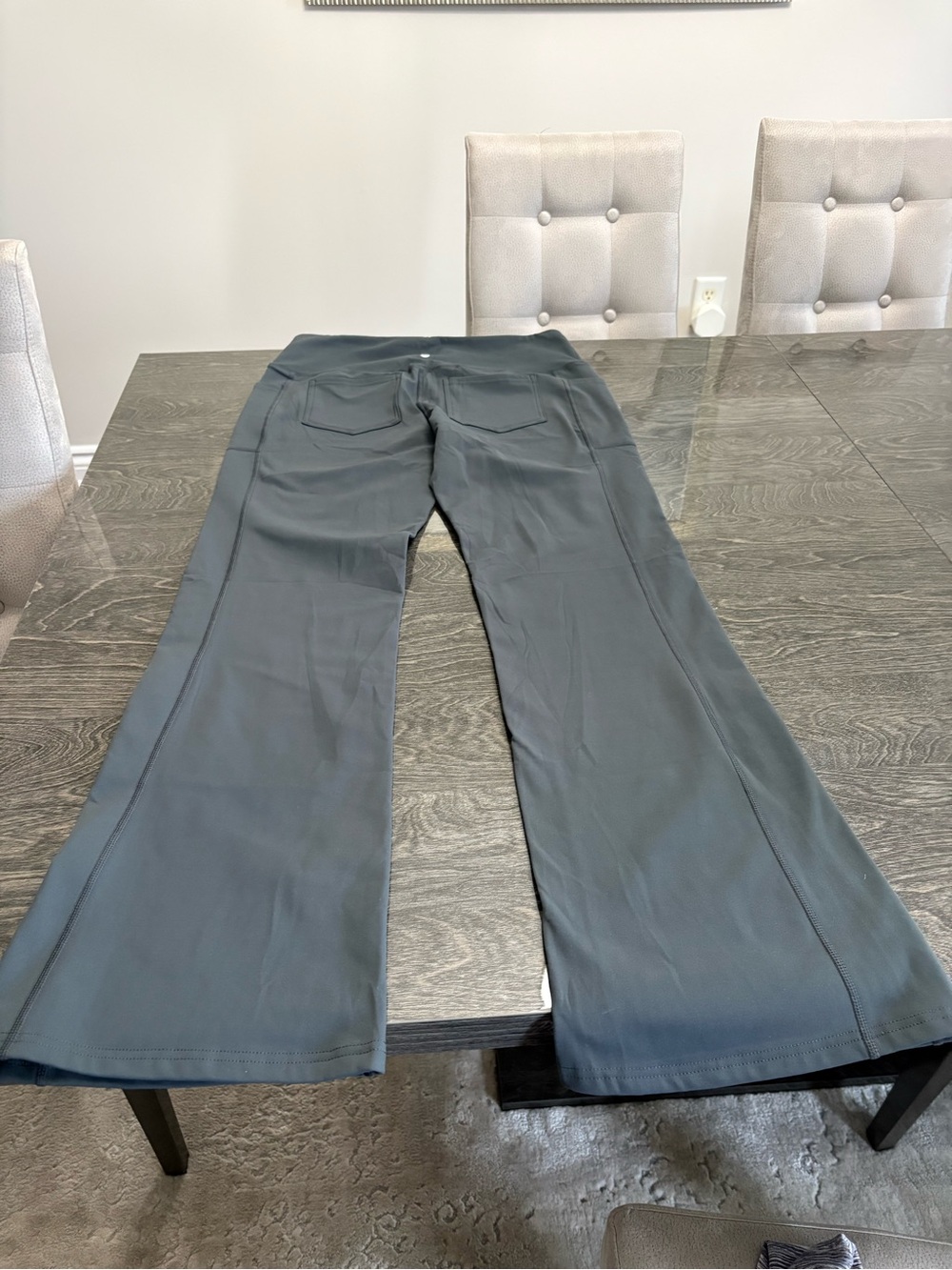 Women's Gray Boot Cut Ponte Pants - Pull-On Flare